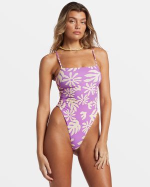 Deep Sea Daisy One Piece Swimsuit – Bright Orchid
