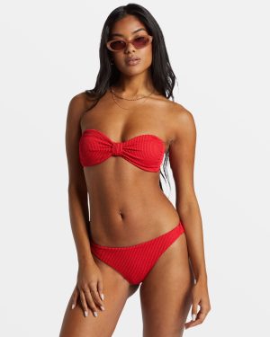 Summer High Tanga Bikini Bottoms – Fiesta Red