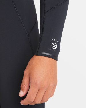 3/2mm Absolute Natural Upcycler GBS Chest Zip Wetsuit – Black
