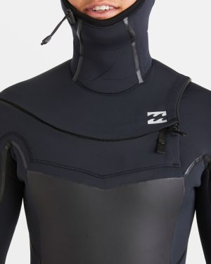 5/4mm Absolute Natural+ Upcycler Welded Chest Zip Hooded Wetsuit – Black