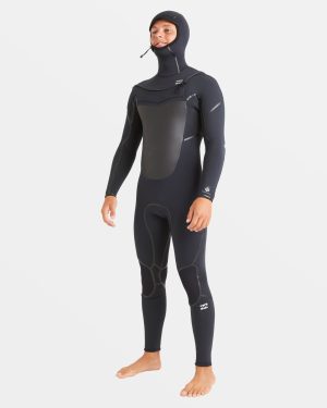 5/4mm Absolute Natural+ Upcycler Welded Chest Zip Hooded Wetsuit – Black