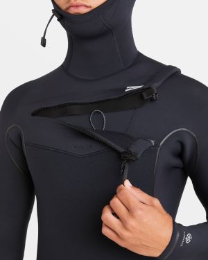 6/5mm Furnace Natural Upcycler Welded Chest Zip Wetsuit – Black