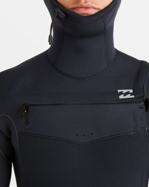 6/5mm Furnace Natural Upcycler Welded Chest Zip Wetsuit – Black
