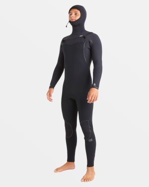 6/5mm Furnace Natural Upcycler Welded Chest Zip Wetsuit – Black
