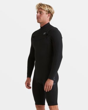 2/2mm Revolution Natural Upcycler GBS Chest Zip Long Sleeve Springsuit – Black
