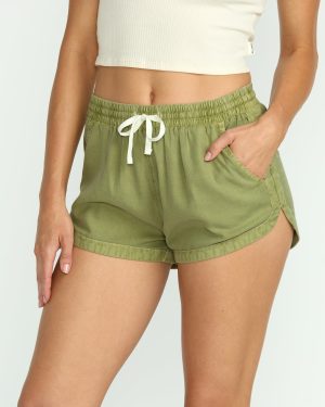Road Trippin Elastic Waist Shorts – Avocado