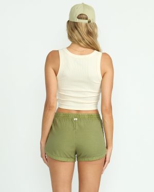 Road Trippin Elastic Waist Shorts – Avocado