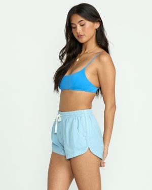 Road Trippin Elastic Waist Shorts – Washed Chambray