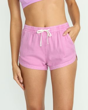 Road Trippin Elastic Waist Shorts – Bright Rose