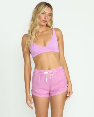 Road Trippin Elastic Waist Shorts – Bright Rose