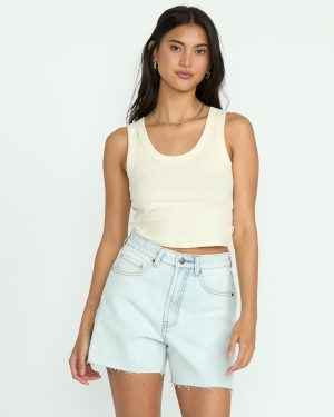Riley Cut-Off Denim Shorts – Acid Wash