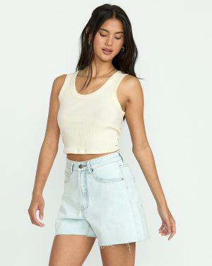 Riley Cut-Off Denim Shorts – Acid Wash