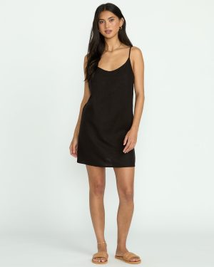 Summer Love Mini Slip Dress – Black