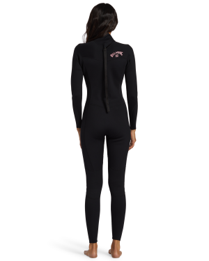 3/2mm Foil Flatlock Back Zip Wetsuit – Black