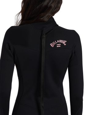 3/2mm Foil Flatlock Back Zip Wetsuit – Black