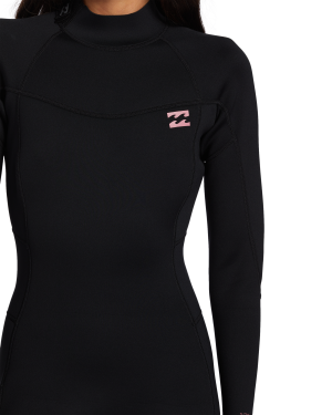 3/2mm Foil Flatlock Back Zip Wetsuit – Black