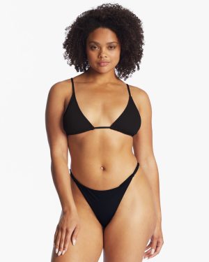 Sol Searcher Maya Bikini Bottoms – Black Pebble