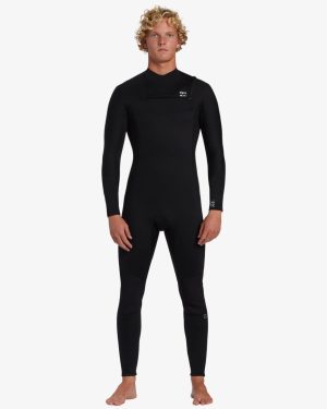 3/2mm Foil GBS Chest Zip Wetsuit – Black